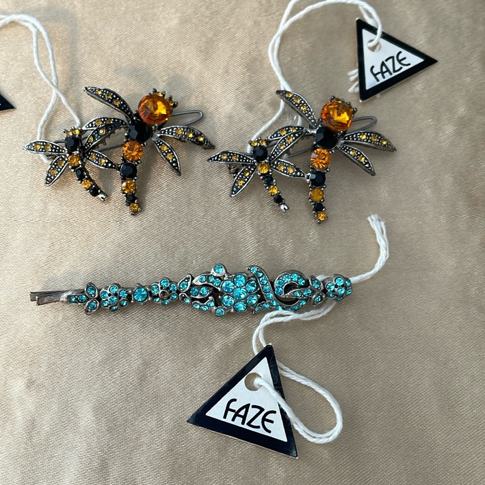 Dragonfly hair clips & floral hair pin